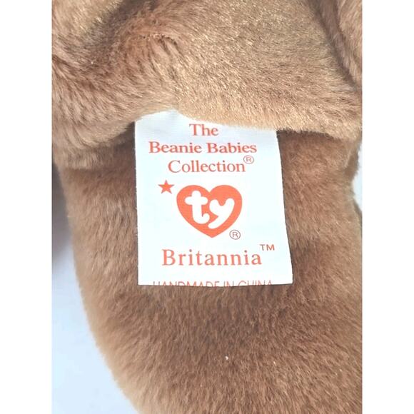 1997 Ty Beanie Baby "Britannia" Retired British Flag Brown Bear BB30 - Picture 4 of 5